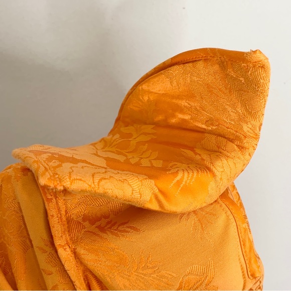 The Attico Caravan Rose Satin Jacquard Mini Dress (Sz IT 38 / US 0) Orange - Picture 10 of 16